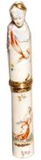 MEISSEN GILT-METAL MOUNTED INSCRIBED CYLINDRICAL ETUI