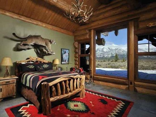 Bedroom in a Wyoming Ranch
