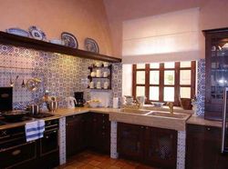 A blue kitchen in Spain