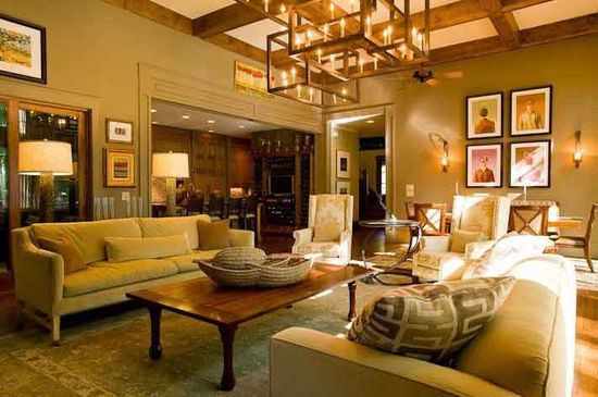 A khaki beige living room